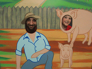 daddy & zach in farmers faces